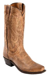 Lucchese Men's Handmade 1883 Mad Dog Goatskin Cowboy Boots - Square Toe, Tan, hi-res
