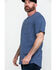 Hawx Men's Pocket Henley Short Sleeve Work T-Shirt , Heather Blue, hi-res