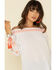 Image #4 - Wrangler Women's Embroidered Tassel Off Shoulder Top, Ivory, hi-res