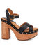 Image #2 - Dingo Women's Lotus Wooden Sandals, Black, hi-res
