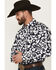 Image #2 - Cinch Men's Floral Print Long Sleeve Button-Down Western Shirt, Navy, hi-res
