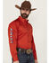 Image #2 - Ariat Men's Team Logo Solid Long Sleeve Button-Down Western Shirt - Big, Red, hi-res