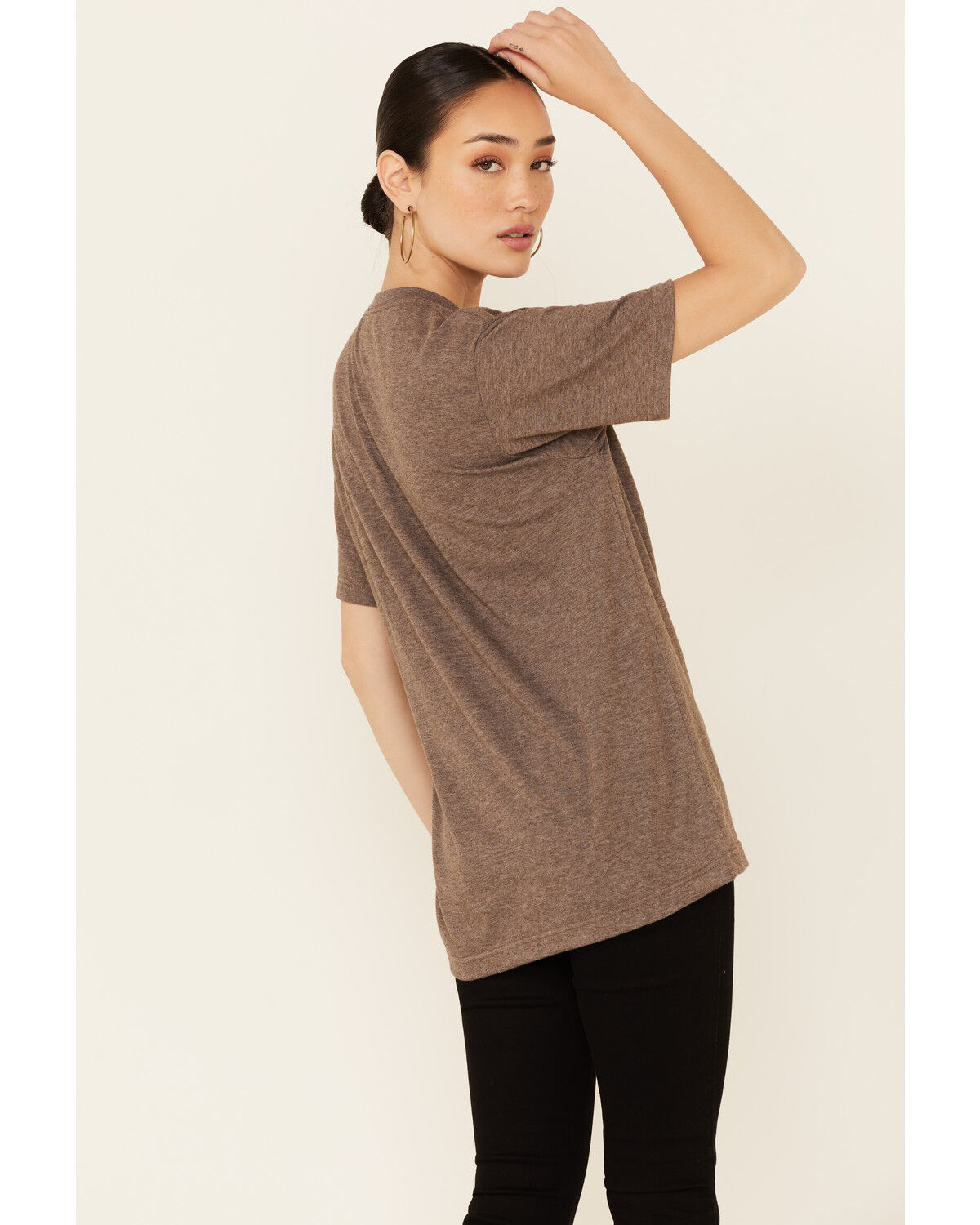 Image #4 - Ali Dee Women's Heather Brown Howdywood Graphic Short Sleeve Tee, Brown, hi-res