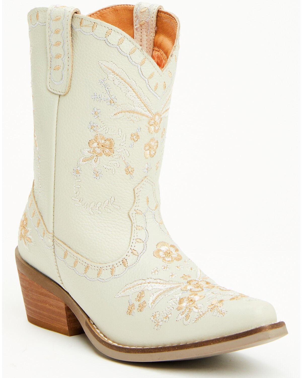 Dingo Girls' Full Bloom Western Boots - Snip Toe, White, hi-res