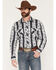 Image #1 - Rock & Roll Denim Men's Southwestern Print Long Sleeve Snap Stretch Western Shirt, Black, hi-res
