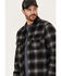 Image #2 - Brothers and Sons Men's Wool Full Zip Plaid Print Jacket, Black, hi-res