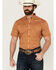 Image #1 - RANK 45® Men's Decker Geo Print Short Sleeve Performance Stretch Button-Down Western Shirt, Gold, hi-res