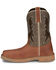 Image #3 - Justin Men's Stampede Bolt Pull On Western Work Boots - Nano Composite Toe , Brown, hi-res