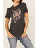 Image #2 - Grace & Truth Women's Charcoal Praise The Lord Ya'll Graphic Short Sleeve Tee , Charcoal, hi-res