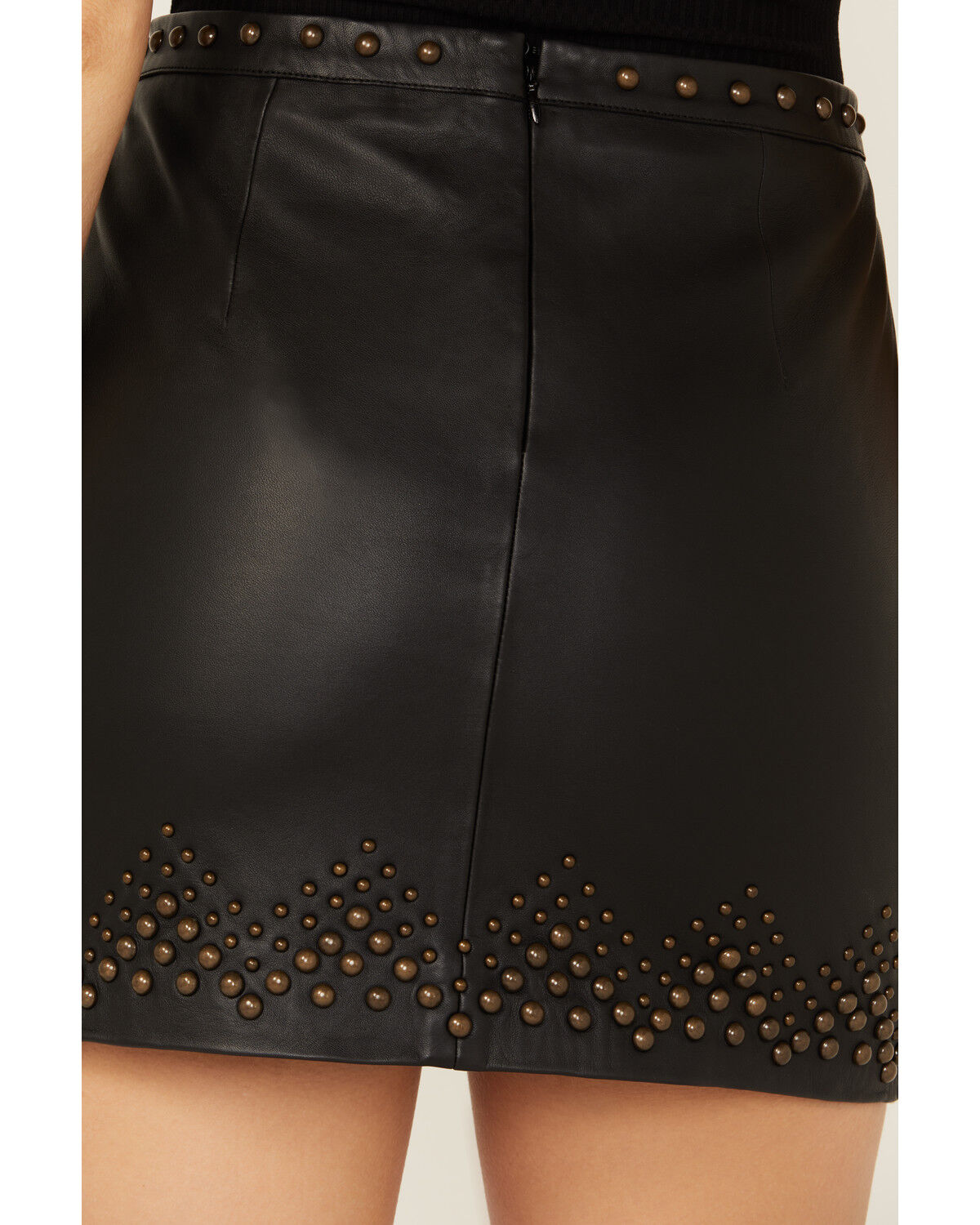 Image #4 - Wonderwest Women's Studded Leather Skirt, Black, hi-res