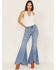 Image #1 - Shyanne Women's Light Wash High Rise Super Flare Tulip Jeans, Light Wash, hi-res