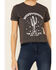Ali Dee Women's Howdywood Graphic Short Sleeve Crop Tee , Charcoal, hi-res