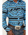 Image #3 - Rock & Roll Denim Men's Horizontal Southwestern Print Long Sleeve Snap Western Shirt , Turquoise, hi-res