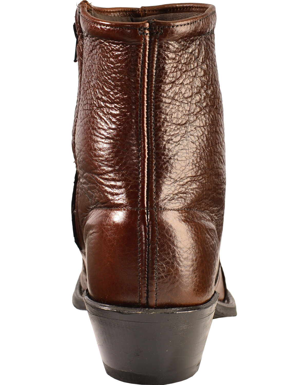 Image #7 - Abilene Western Wingtip Zipper Boots - Snip Toe, Chocolate, hi-res