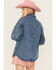 Image #4 - Blue B Women's Medium Wash Western Patchwork Snap Shacket, Medium Wash, hi-res