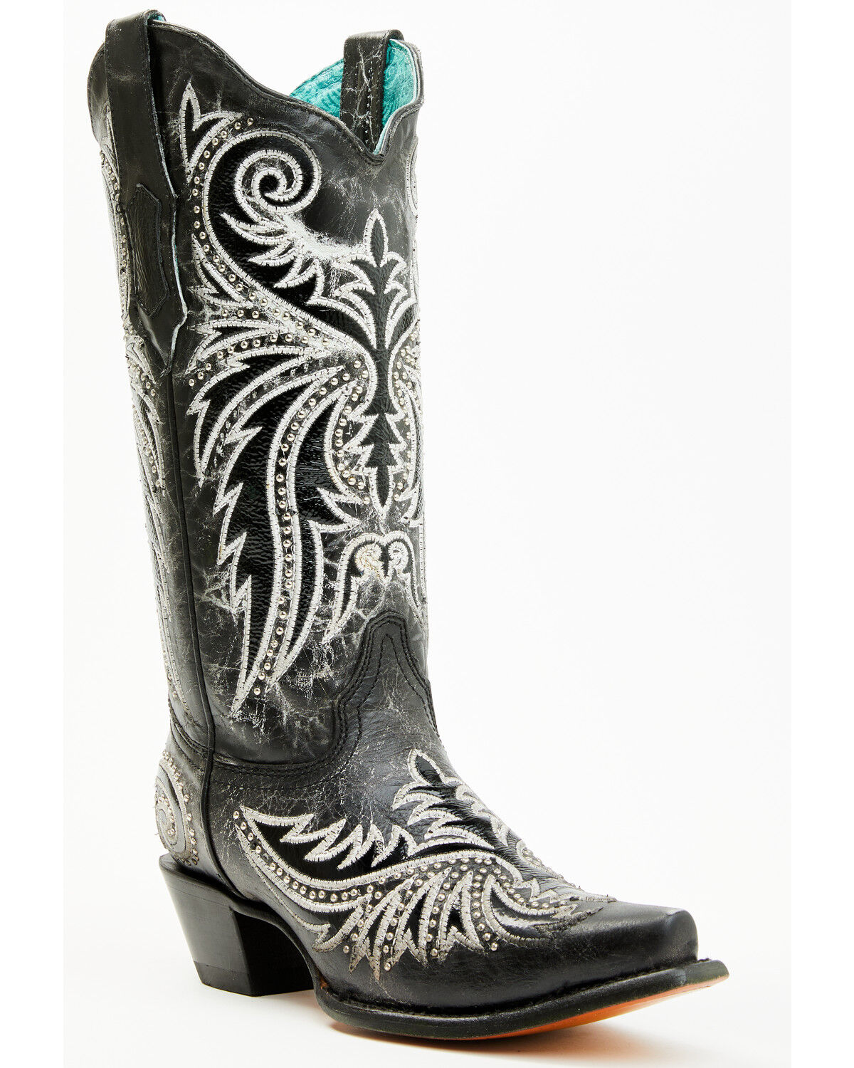 Image #1 - Corral Women's Studded Western Boots - Snip Toe, Black, hi-res