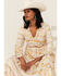 Image #1 - Shyanne Women's Watercolor Southwestern Maxi Long Sleeve Dress, Ivory, hi-res