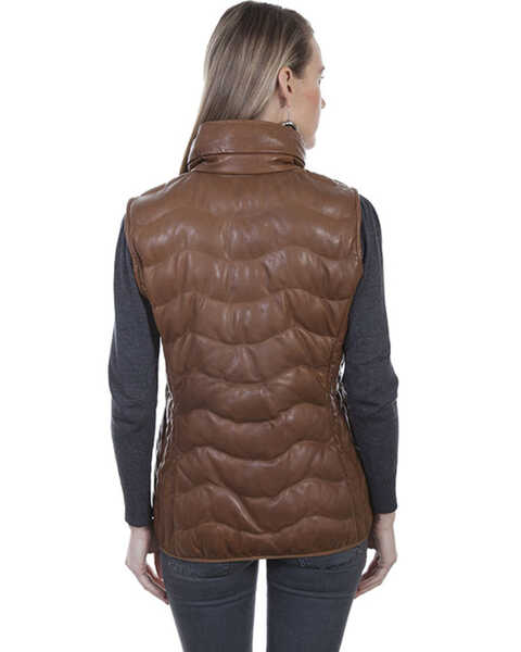 Leatherwear by Scully Women's Quilted Leather Vest , Cognac, hi-res