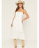 Image #1 - Miss Me Women's Sleeveless Button-Front Eyelet Trim Midi Dress, White, hi-res