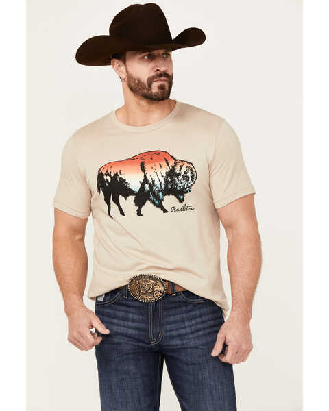 Pendleton Men's Bison Short Sleeve Graphic T-Shirt , Tan, hi-res