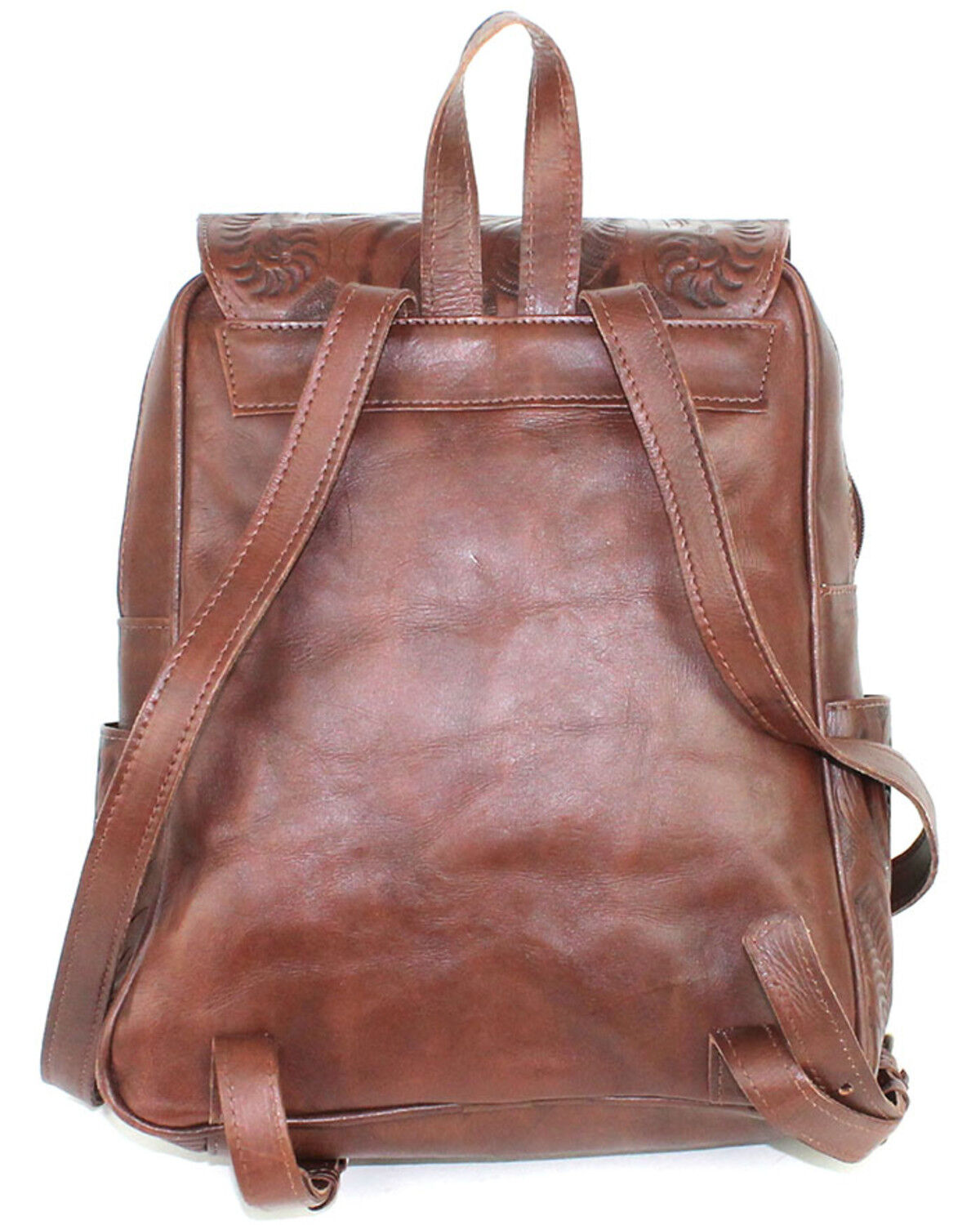 Image #3 - American West Women's Lariats Hand Tooled Backpack, Brown, hi-res
