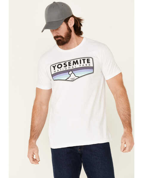National Park Foundation Men's White Yosemite Park Graphic Short Sleeve T-Shirt , White, hi-res