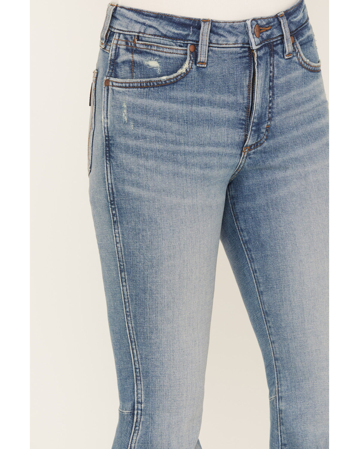 Image #2 - Wrangler Retro Women's Medium Wash High Rise Helen Flare Jeans, Blue, hi-res