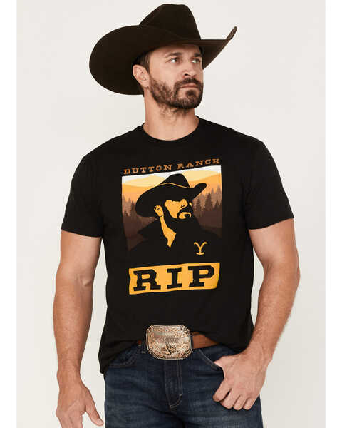 Changes Men's RIP Outlaw Yellowstone Graphic T-Shirt, Black, hi-res