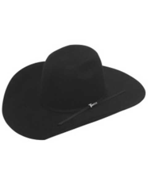 Twister Men's 6X Fur Felt Simple Ribbon Western Hat, Black, hi-res