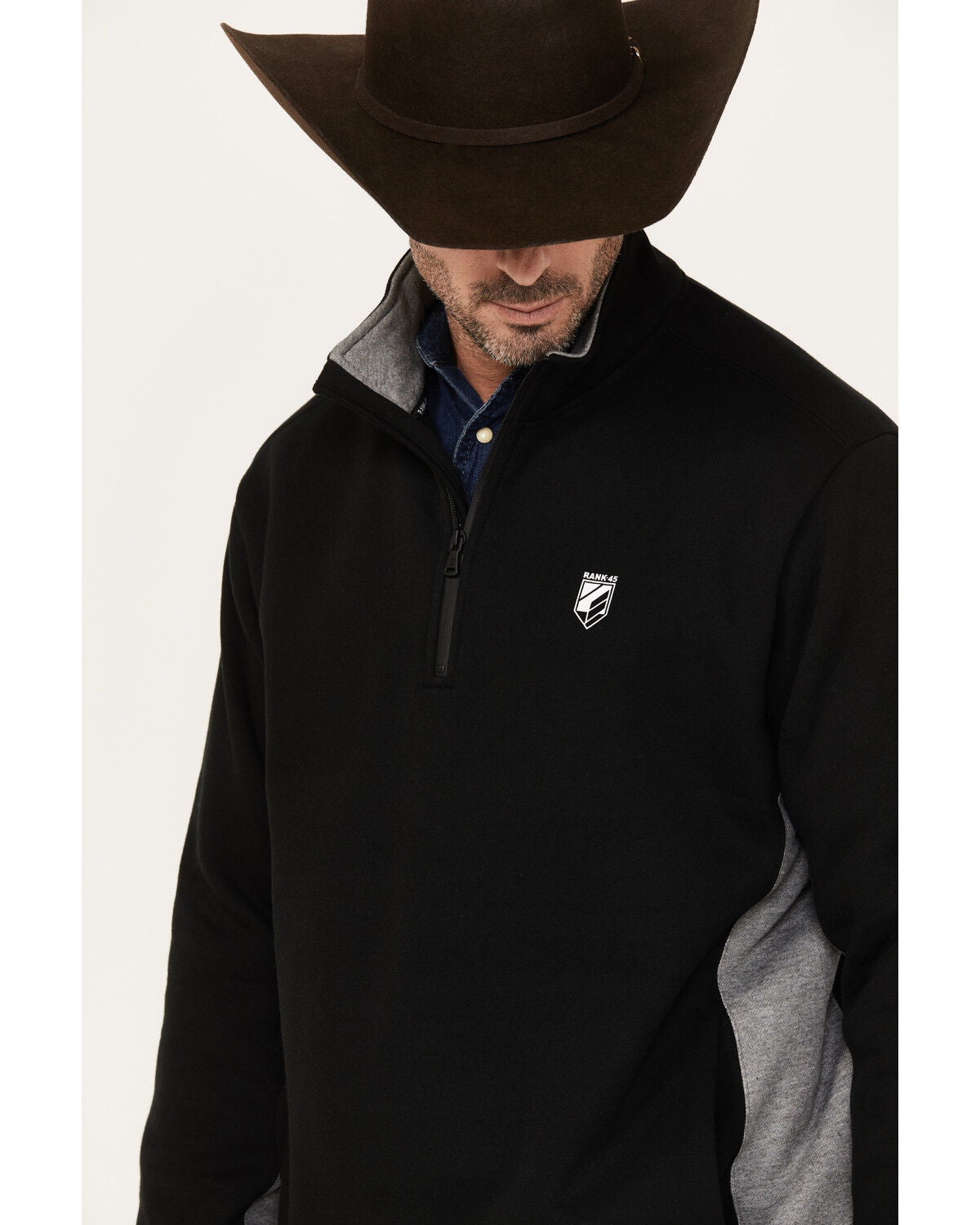 Image #2 - RANK 45&reg; Men's Bring it 1/4 Zip Pullover, Black, hi-res