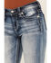 Image #4 - Miss Me Women's Medium Wash Mid Rise Denim Pieced Long Horn Stretch Bootcut Jeans, Medium Blue, hi-res