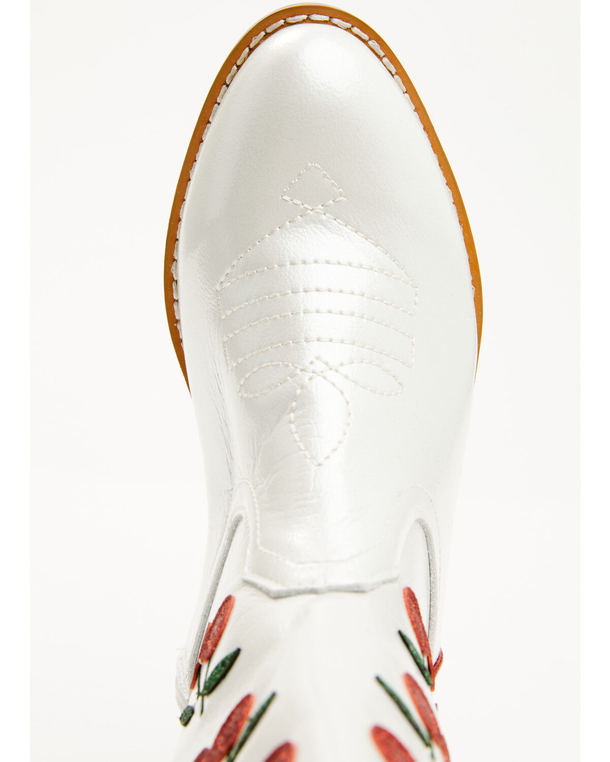 Image #6 - Wild + Rae Girls' Cherry Western Boots - Round Toe, White, hi-res