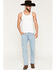 Image #1 - Levi's Men's 557 Back in the Saddle Light Wash Mid Rise Straight Stretch Denim Jeans, Light Wash, hi-res