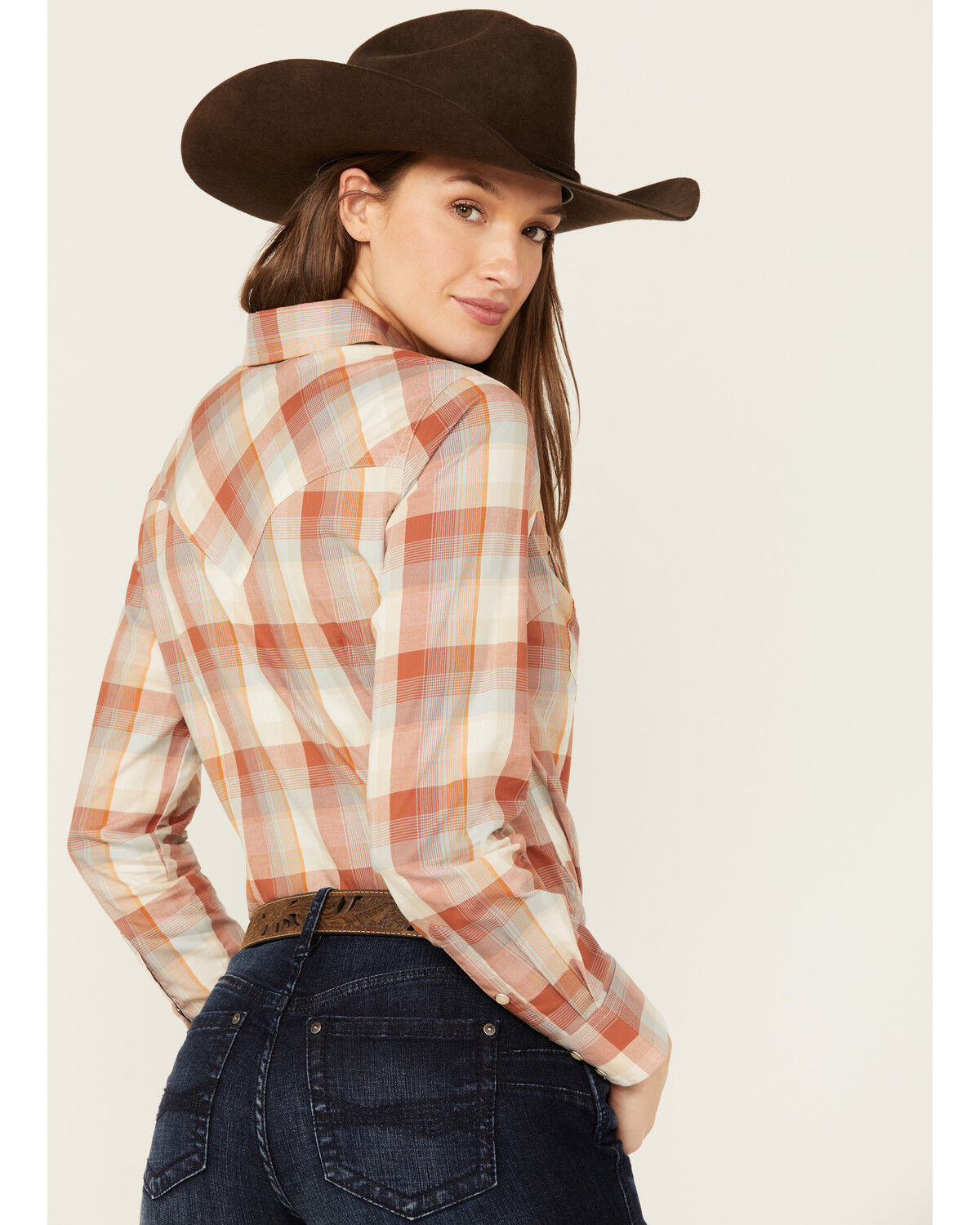 Image #4 - Wrangler Retro Women's Plaid Print Long Sleeve Pearl Snap Western Shirt, Multi, hi-res