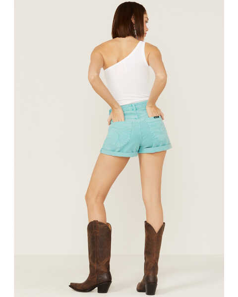 Image #3 - Rolla's Women's High Rise Corduroy Dusters Slim Shorts , Teal, hi-res