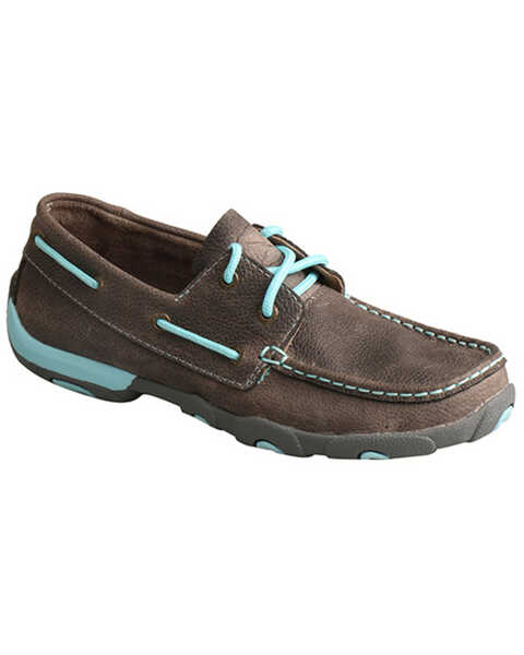 Twisted X Women's Driving Moccasin Shoes - Moc Toe, Grey, hi-res
