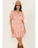 Image #1 - Shyanne Women's Floral Print Short Sleeve Mini Dress, Light Pink, hi-res
