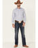 Image #2 - Roper Men's Classic Striped Long Sleeve Pearl Snap Western Shirt , Blue, hi-res