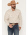 Image #1 - Cody James Men's Trigger Striped Print Long Sleeve Snap Western Shirt, Cream, hi-res
