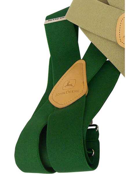 Image #2 - John Deere Leather Patch Suspenders, Green, hi-res