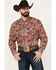 Image #1 - Cinch Men's Paisley Print Long Sleeve Button Down Western Shirt, White, hi-res