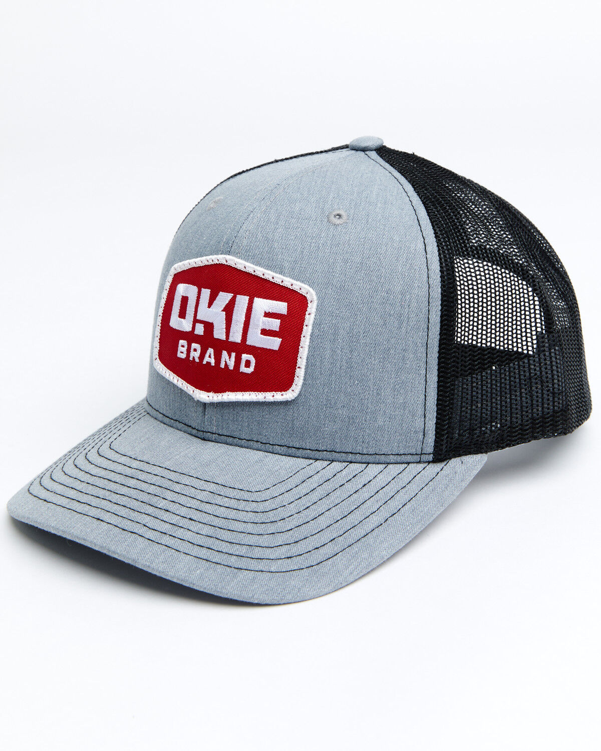 Image #1 - Okie Men's Wiley Logo Patch Mesh-Back Ball Cap, Charcoal, hi-res