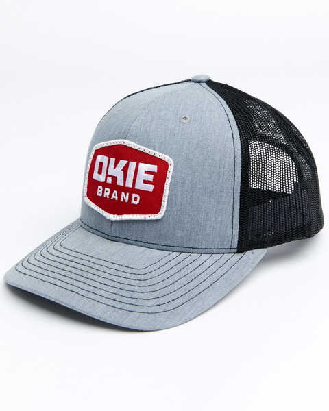 Okie Men's Grey & Black Wiley Logo Patch Mesh-Back Ball Cap , Charcoal, hi-res