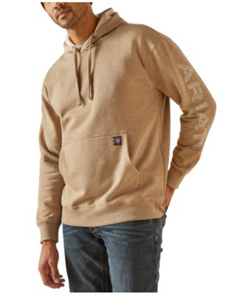 Image #2 - Ariat Men's Rebar Roughneck® Pullover Hooded Sweatshirt , Beige, hi-res