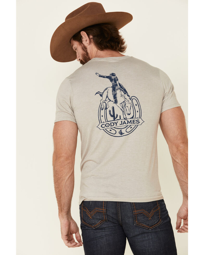 Cody James Men's Slate Horseshoe Graphic Short Sleeve T-Shirt , Slate, hi-res