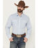Image #1 - Wrangler Men's Plaid Print Long Sleeve Snap Stretch Western Shirt - Big, Blue, hi-res