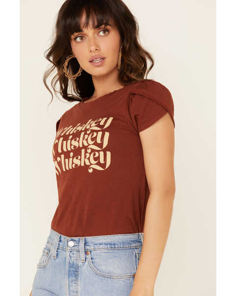 Image #3 - Shyanne Women's Whiskey Whiskey Whiskey Graphic Tee , Rust Copper, hi-res