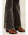 Image #2 - Rock & Roll Denim Girls' Corduroy Flare Jeans, Charcoal, hi-res