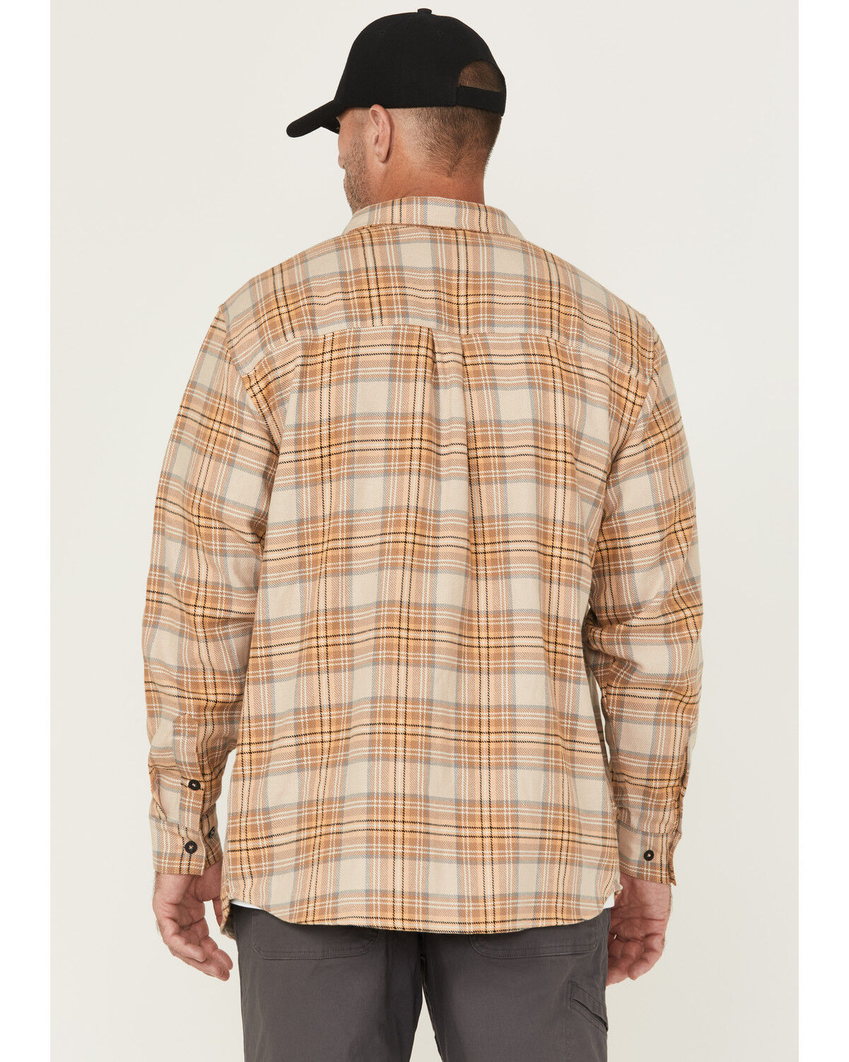 Image #4 - Thorogood Men's Plaid Print Heavyweight Brushed Flannel Long Sleeve Button-Down Shirt, Khaki, hi-res