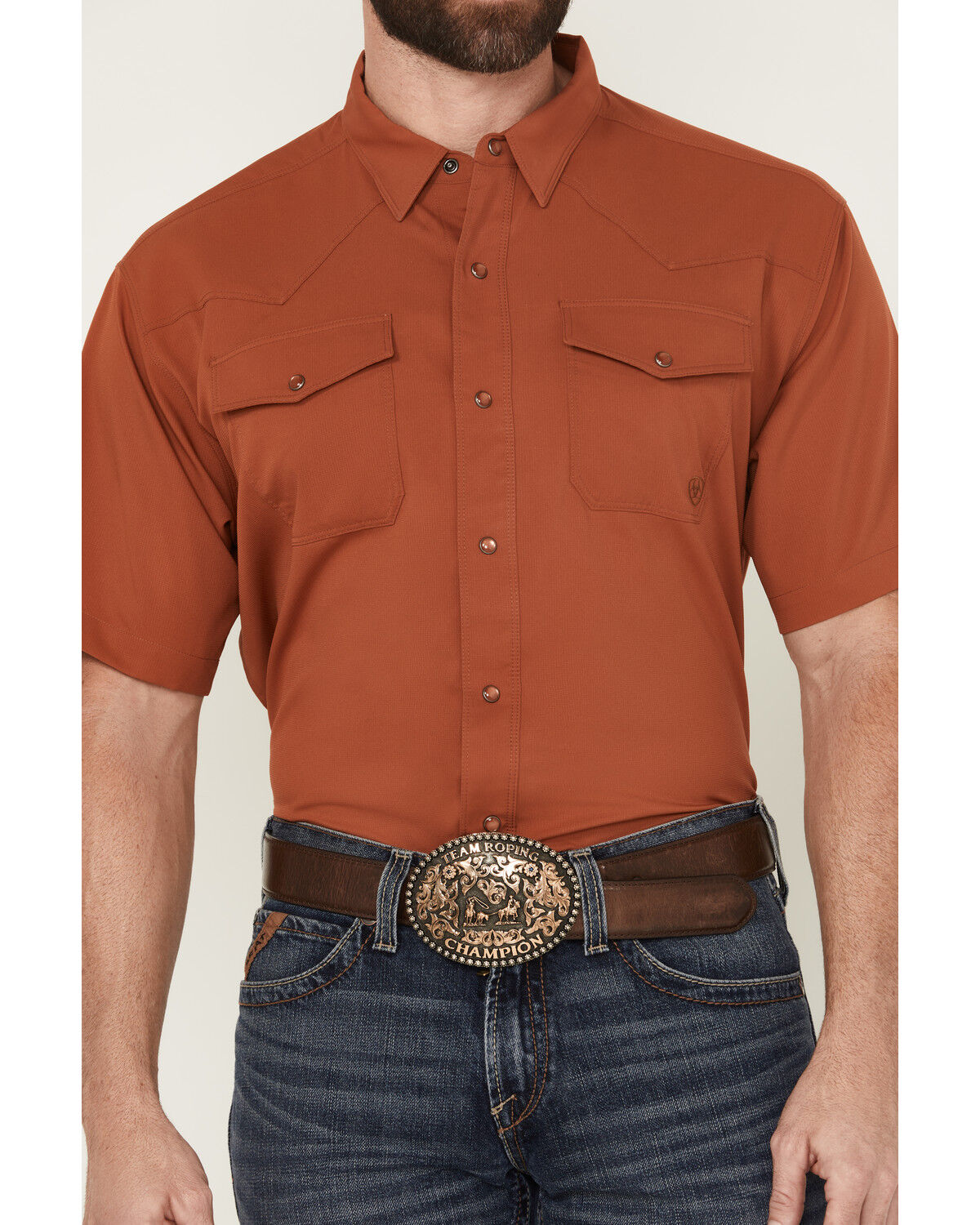 Image #3 - Ariat Men's VentTek Solid Short Sleeve Snap Performance Western Shirt - Tall, , hi-res